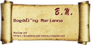 Bogdány Marianna névjegykártya